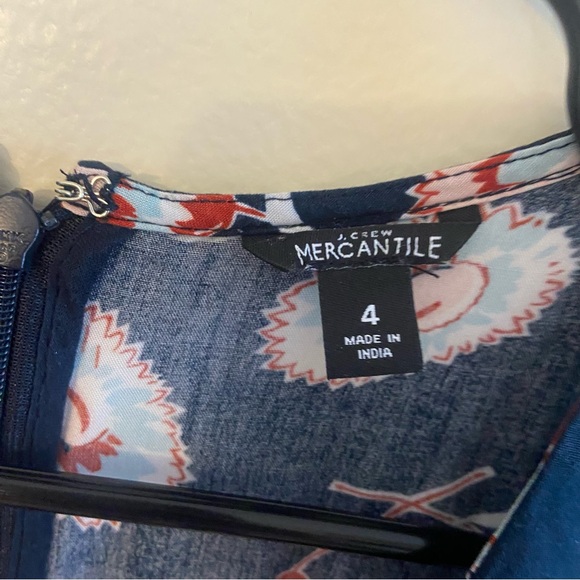 J. Crew Mercantile Floral Blue and White Mini Dress size 4 - Picture 6 of 8